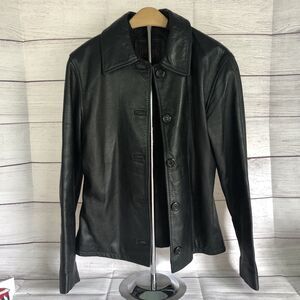 Vintage Oscar Leopold Women’s Black Lambskin Short Cut Jacket S/P EUC
